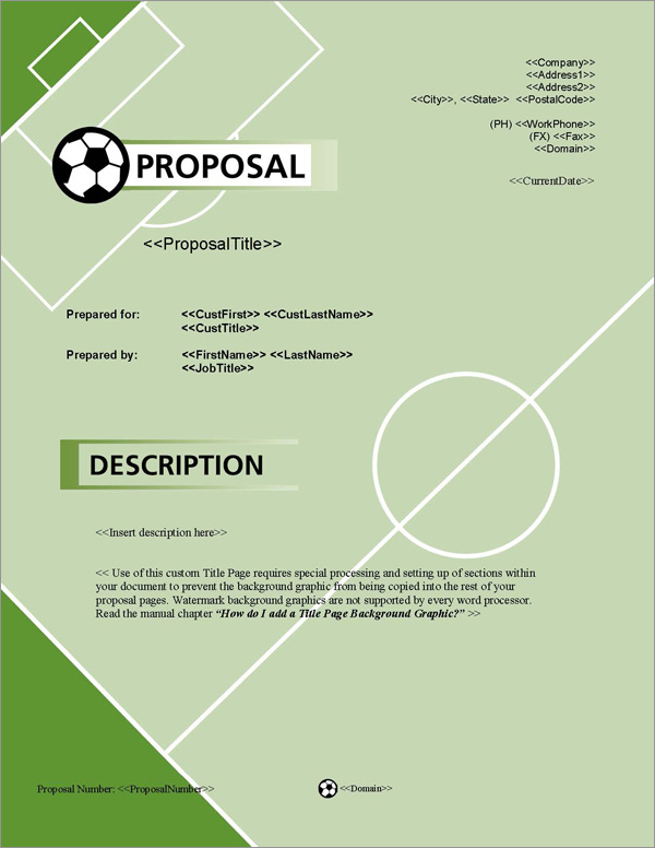 Proposal Pack Sports #1 Title Page