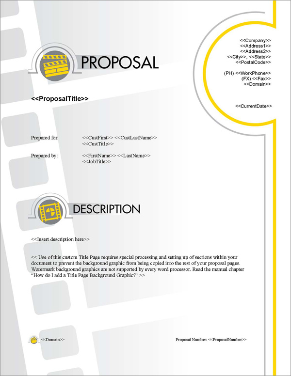 Proposal Pack Entertainment #5 Title Page