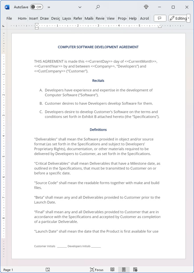 Software Development Contract