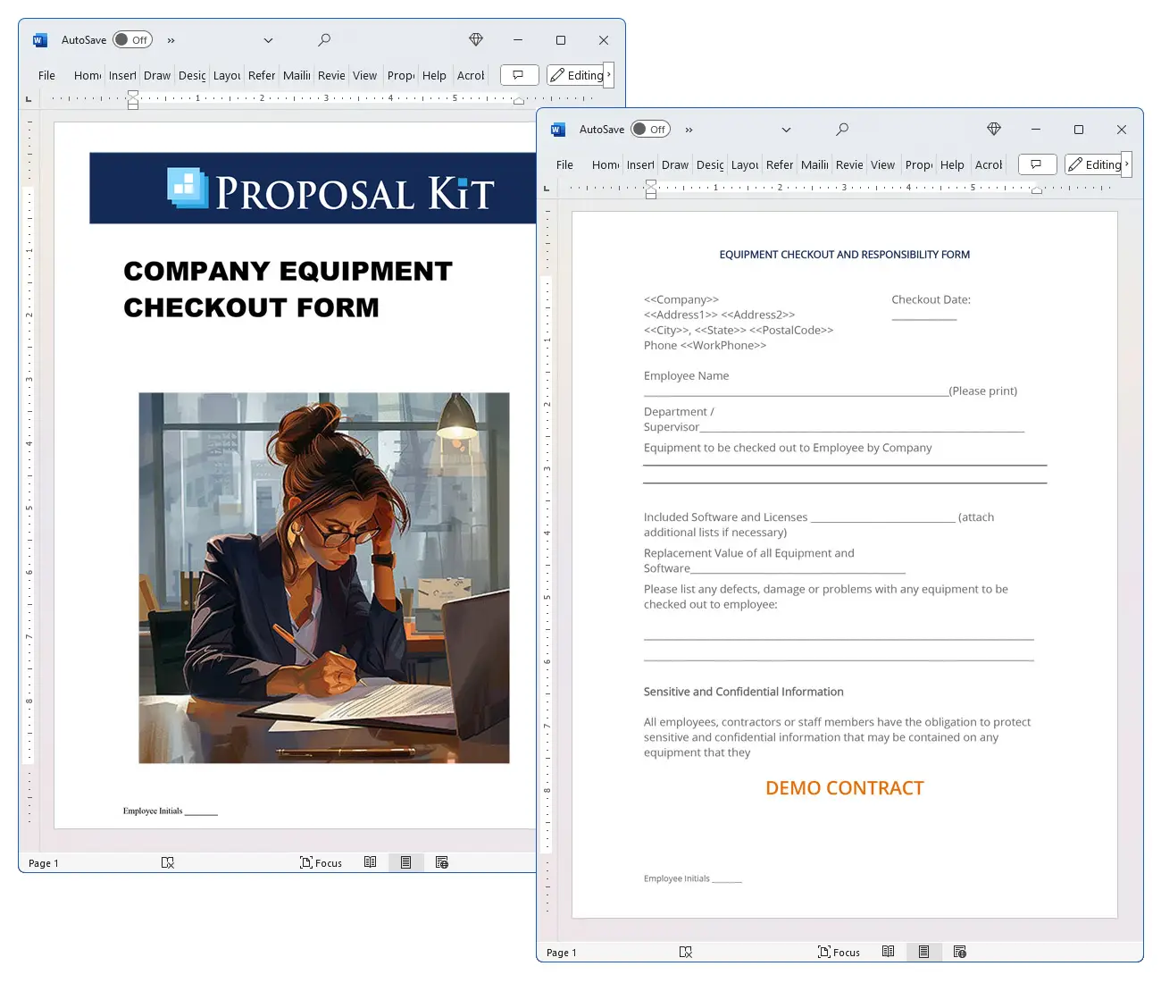 Company Equipment Checkout Form Concepts