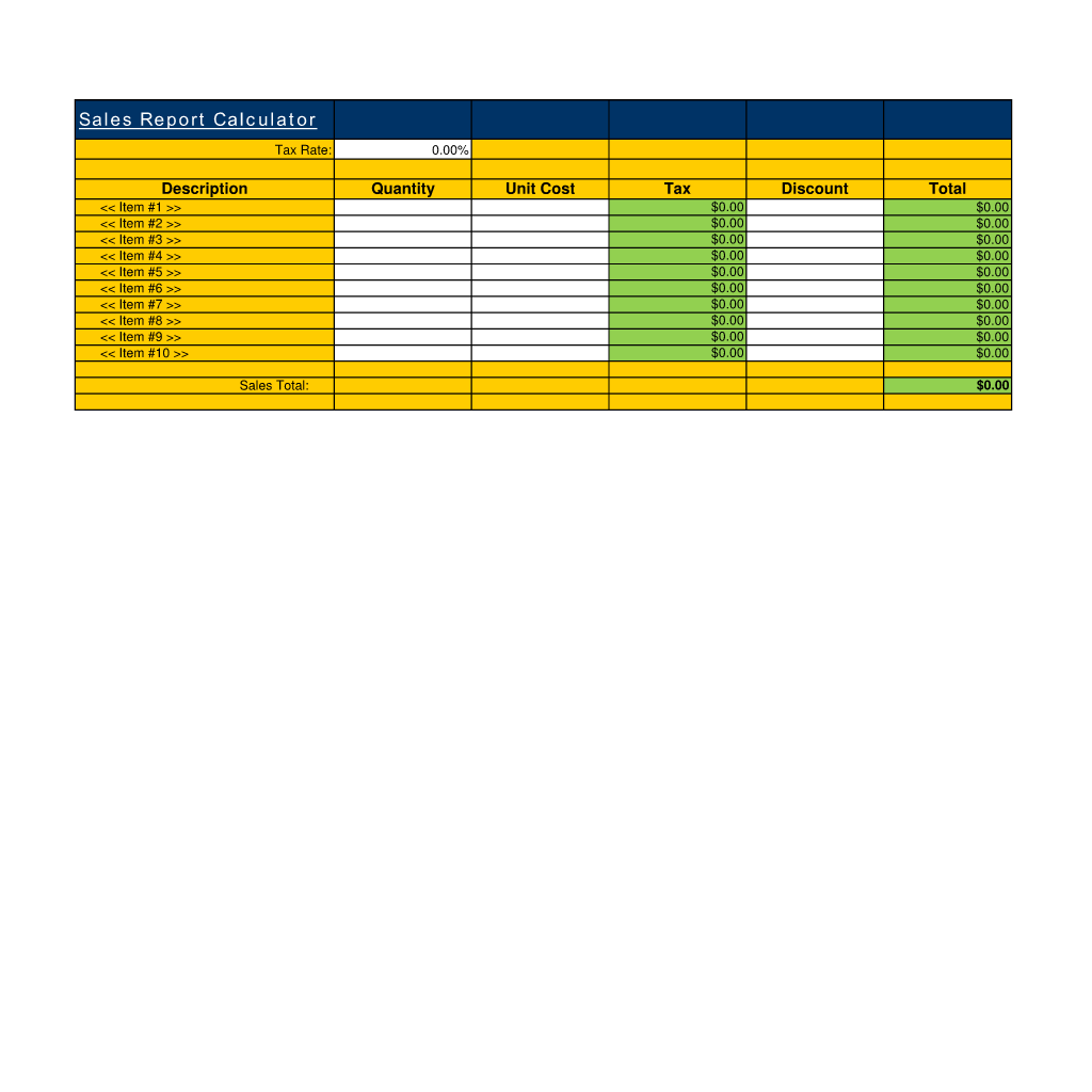 Sales Report Calculator