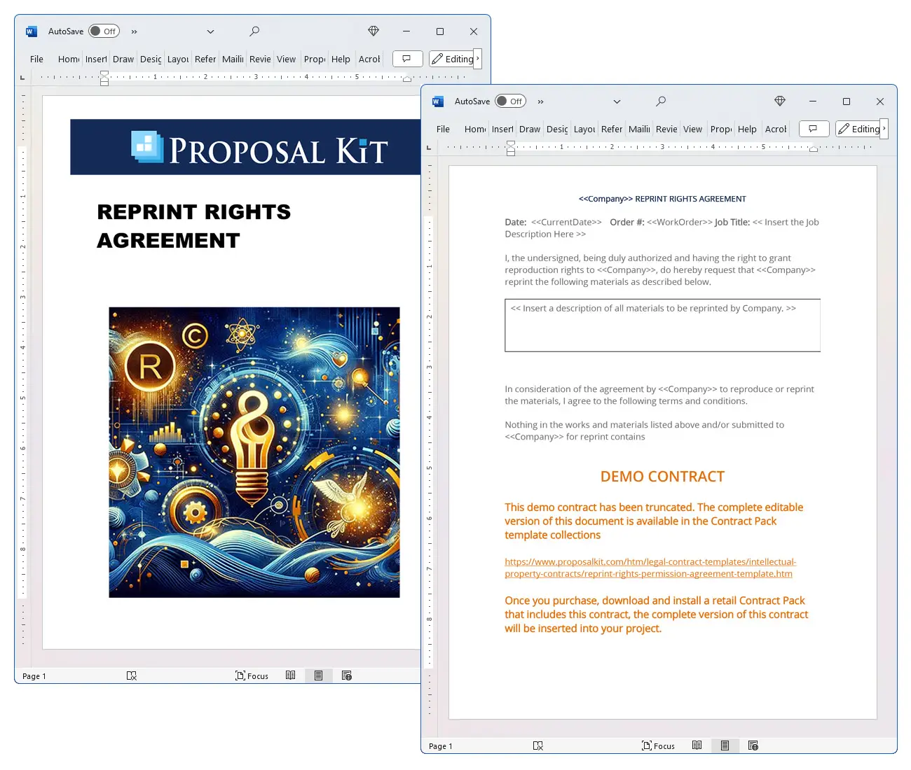 Reprint Rights Agreement Concepts
