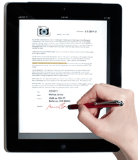 Signing a Proposal Kit Contract on the iPad