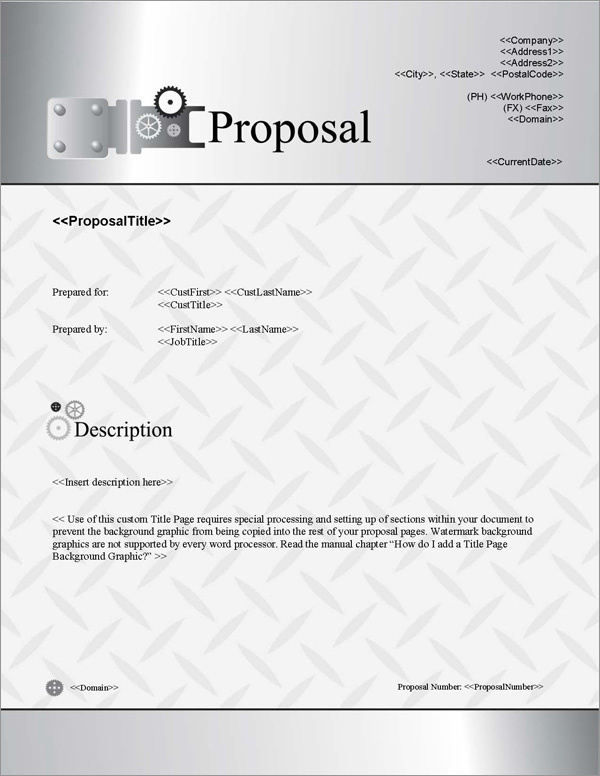 Proposal Pack Industrial #1 Title Page