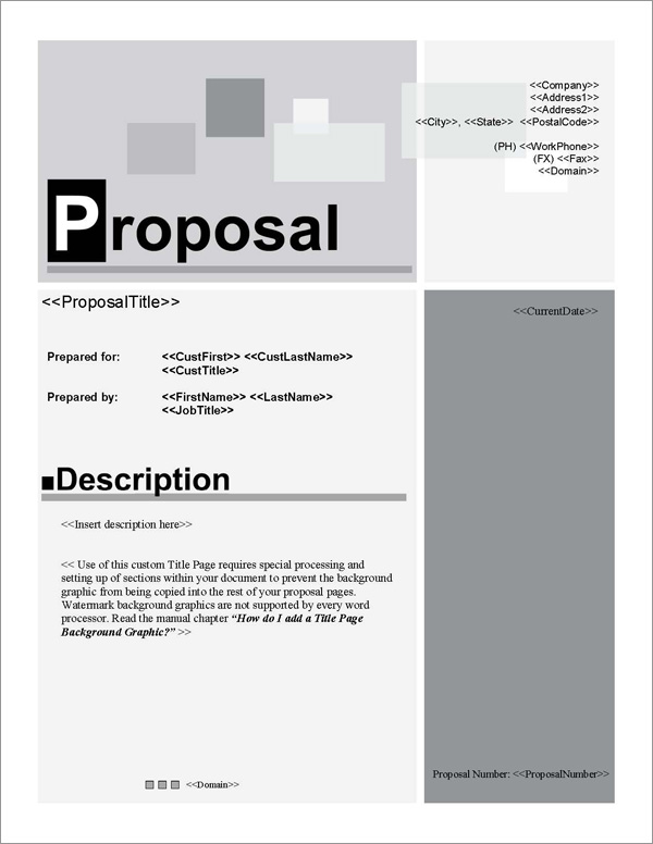 Proposal Pack Classic #1 Title Page