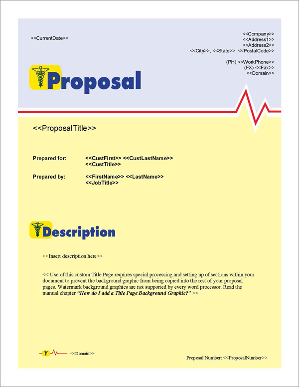 Proposal Pack Medical #1 Title Page