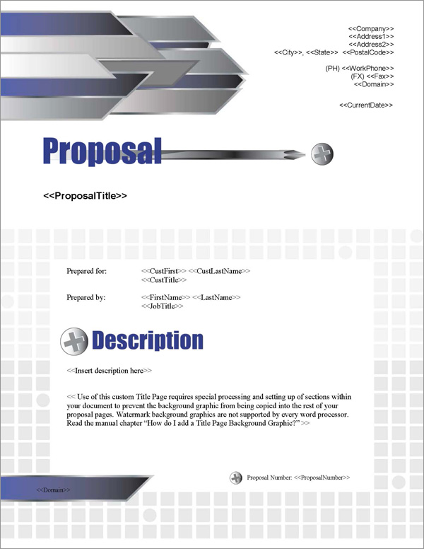 Proposal Pack Construction #1 Title Page