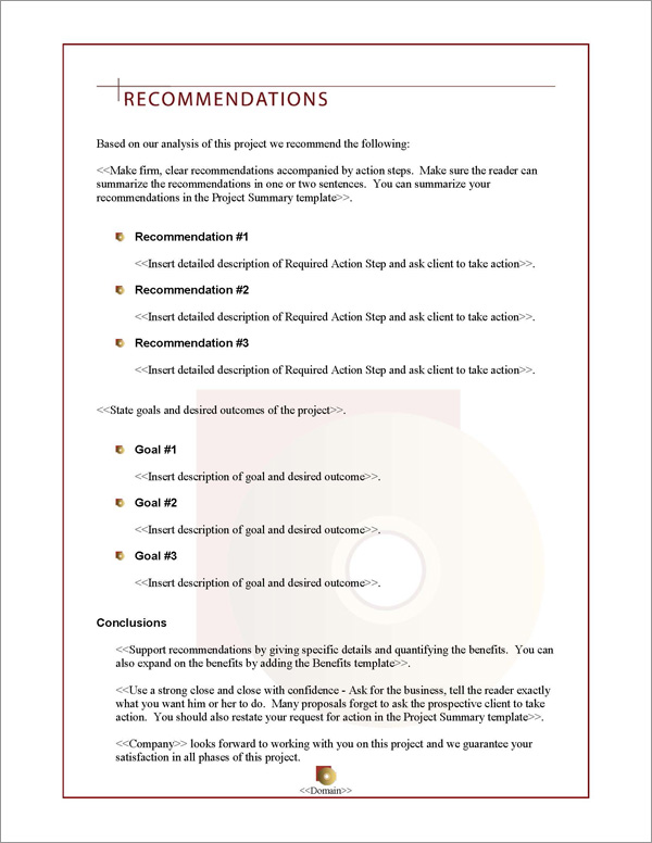 Proposal Pack Multimedia #2 Recommendations Page