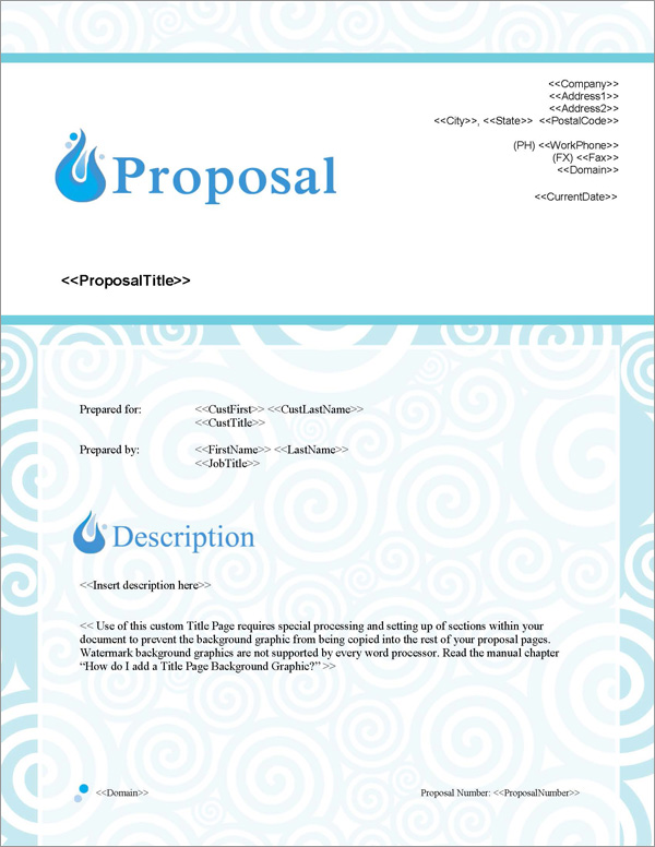 Proposal Pack Aqua #1 Title Page