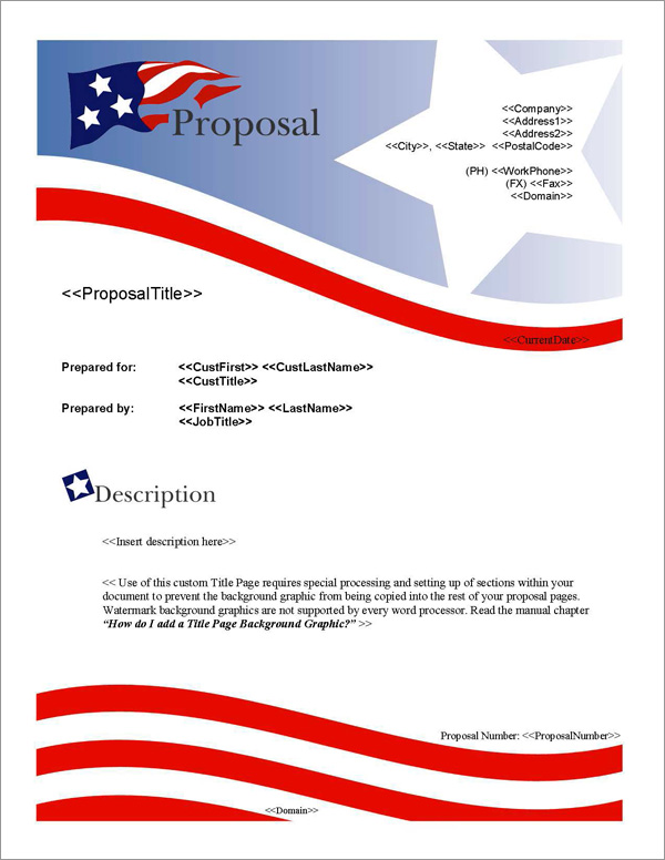 Proposal Pack Flag #1 Title Page