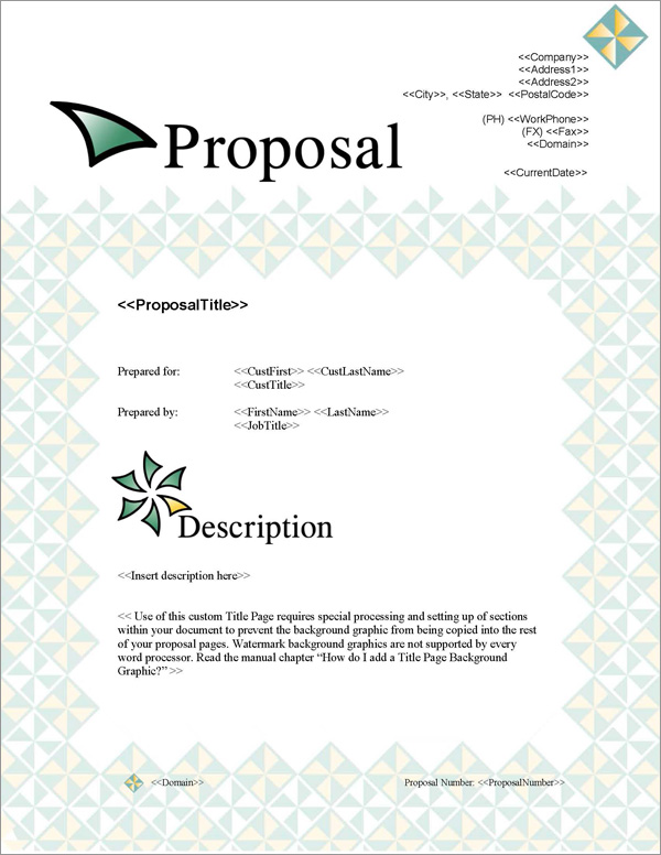 Proposal Pack Contemporary #5 Title Page