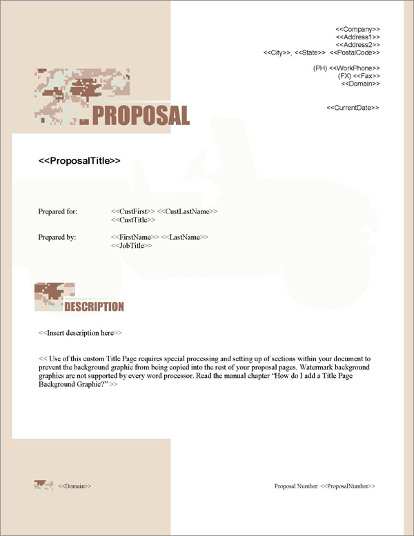Proposal Pack Military #2 Title Page
