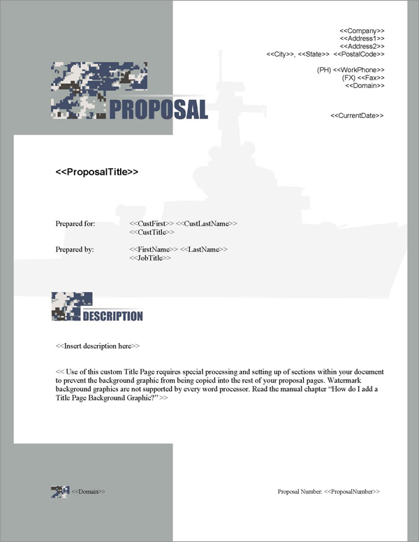 Proposal Pack Military #4 Title Page