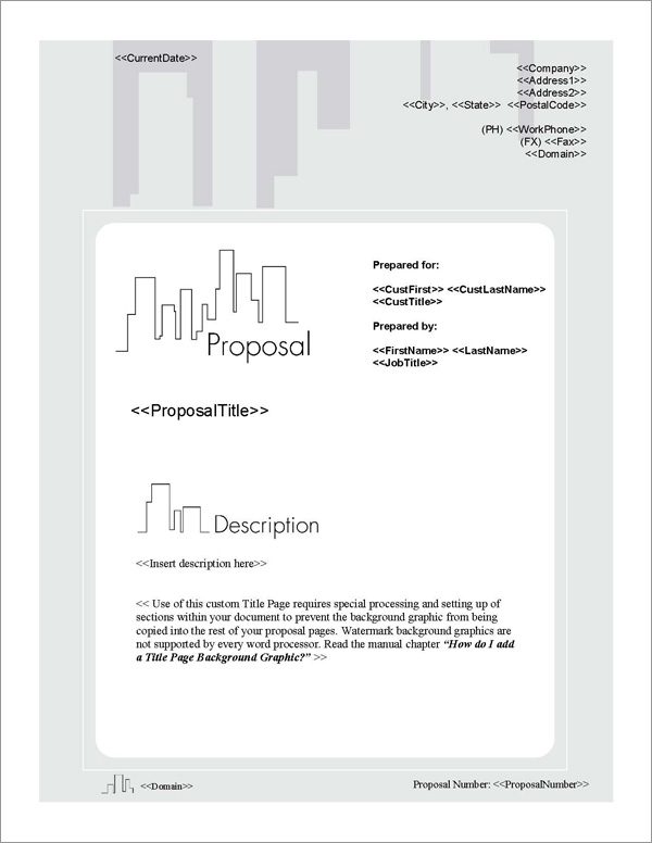 Proposal Pack Skyline #3 Title Page
