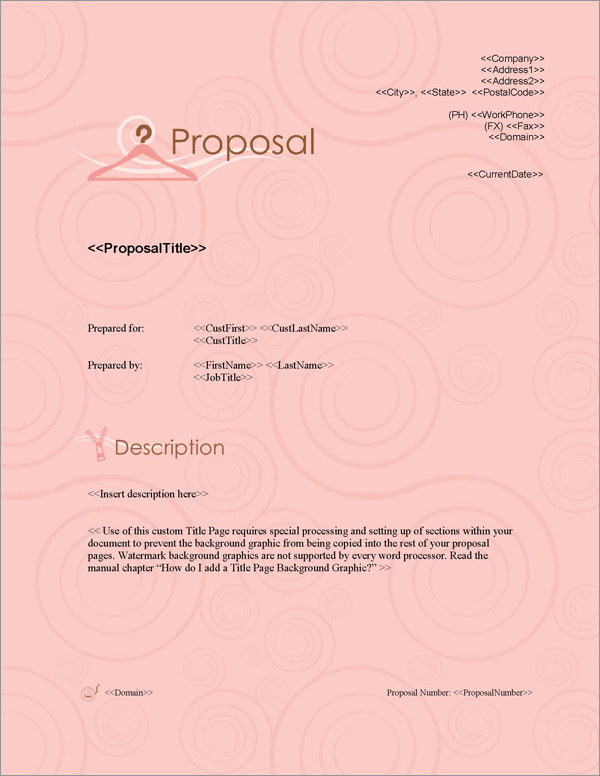 Proposal Pack Fashion #2 Title Page