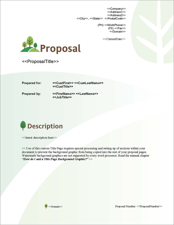 Proposal Pack Nature #3 Title Page