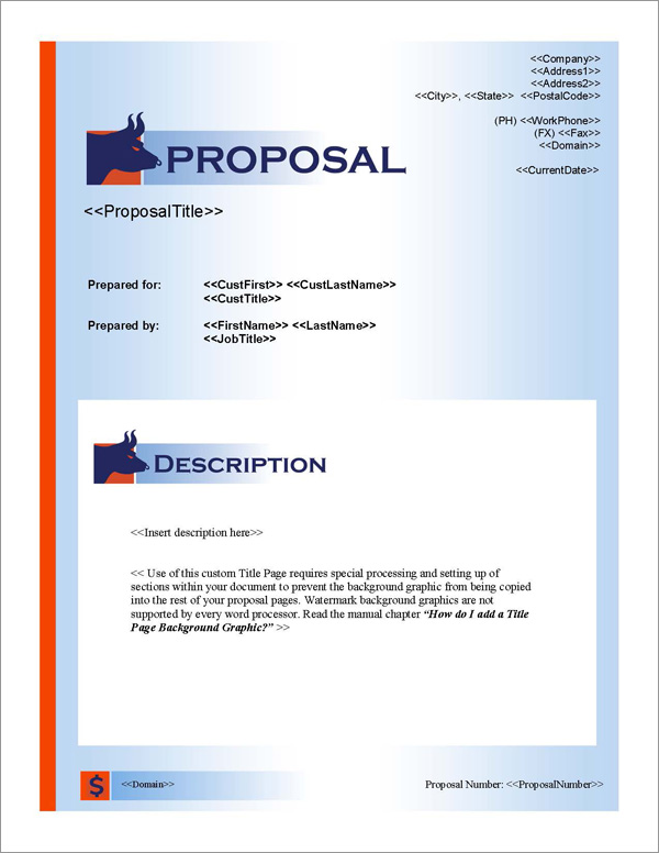 Proposal Pack Financial #2 Title Page