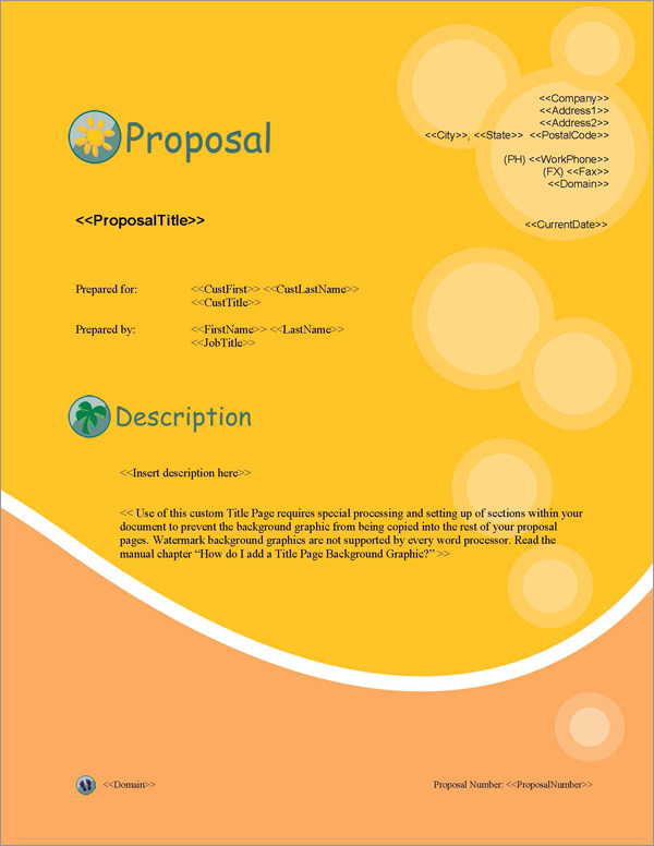 Proposal Pack Travel #1 Title Page