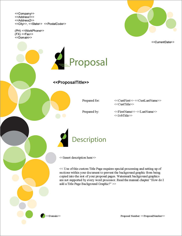 Proposal Pack Concepts #6 Title Page