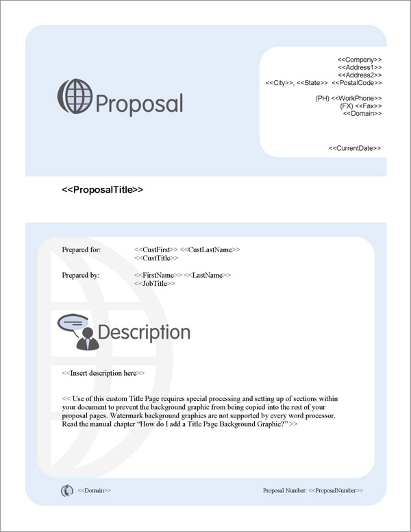 Proposal Pack Communication #2 Title Page