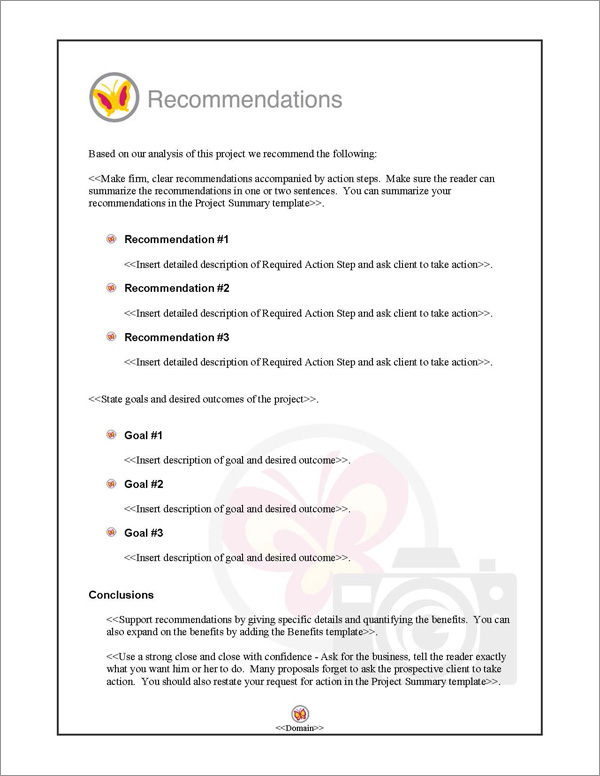 Proposal Pack Photography #3 Recommendations Page