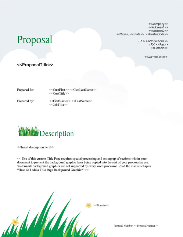 Proposal Pack Lawn #1 Title Page