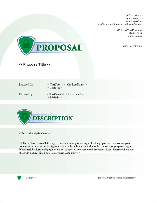 Proposal Pack Security #2 Title Page