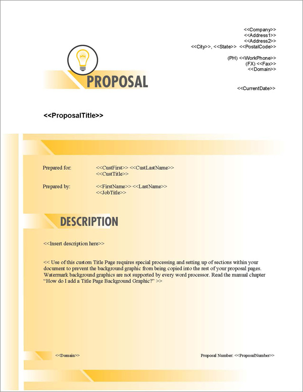 Proposal Pack Concepts #10 Title Page