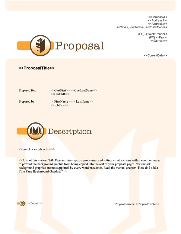 Proposal Pack Books #1 Title Page