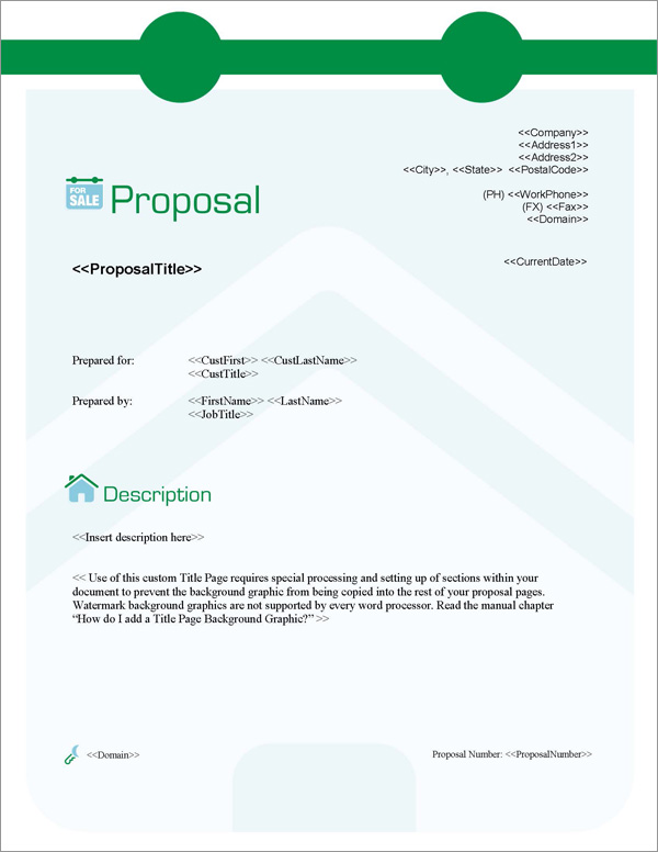 Proposal Pack Real Estate #3 Title Page