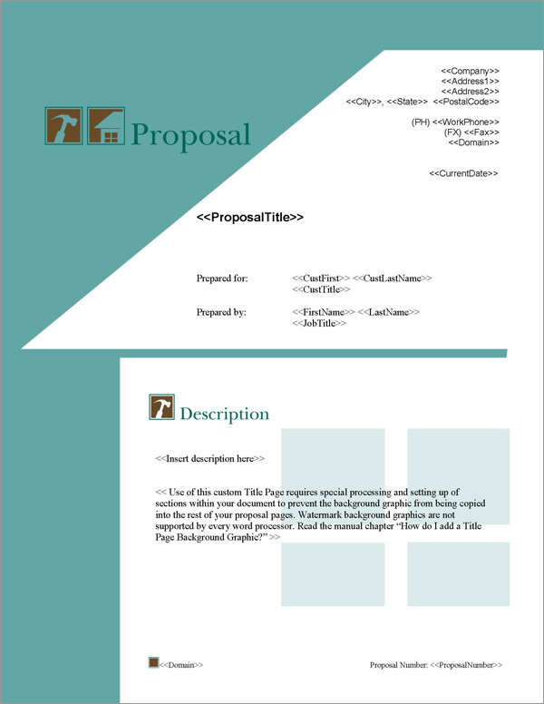 Proposal Pack Roofing #1 Title Page