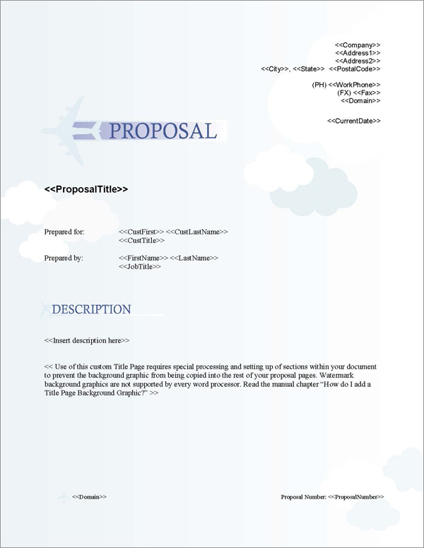 Proposal Pack Aerospace #1 Title Page