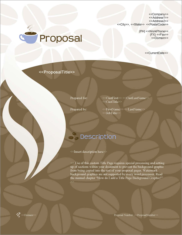 Proposal Pack Food #3 Title Page