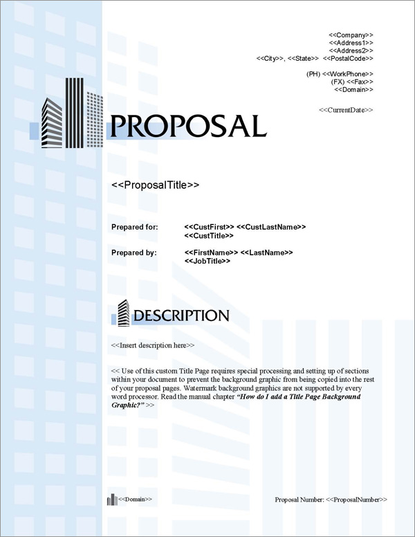 Proposal Pack Skyline #2 Title Page