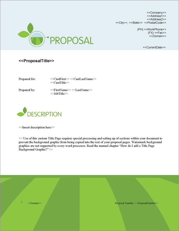 Proposal Pack Agriculture #1 Title Page