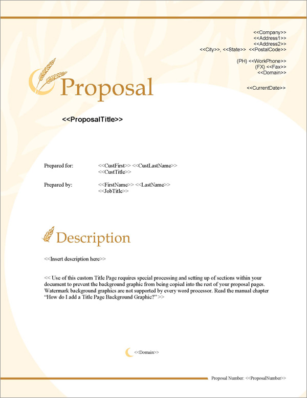 Proposal Pack Agriculture #2 Title Page