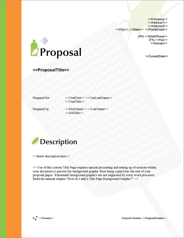 Proposal Pack Pest Control #1 Title Page