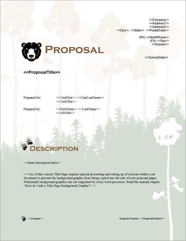 Proposal Pack Animals #3 Title Page