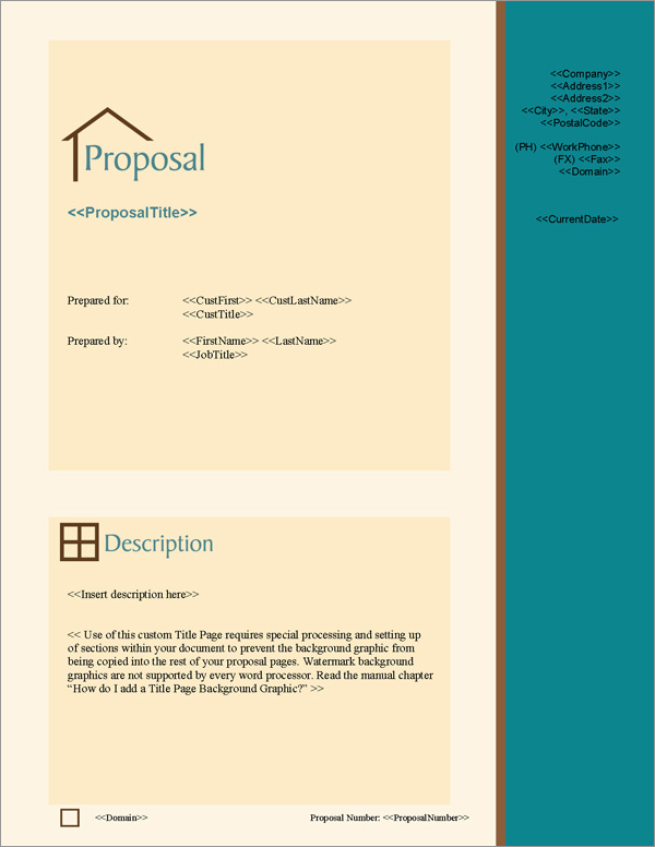 Proposal Pack Architecture #2 Title Page