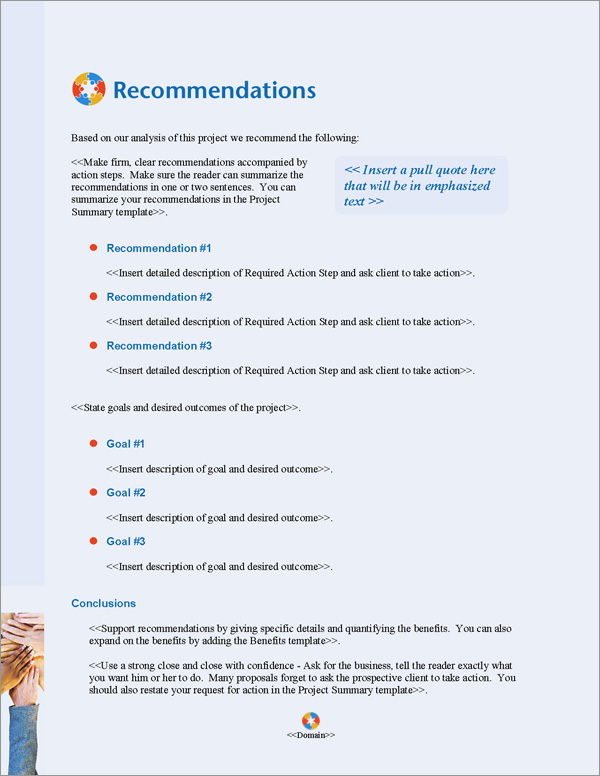 Proposal Pack People #4 Recommendations Page