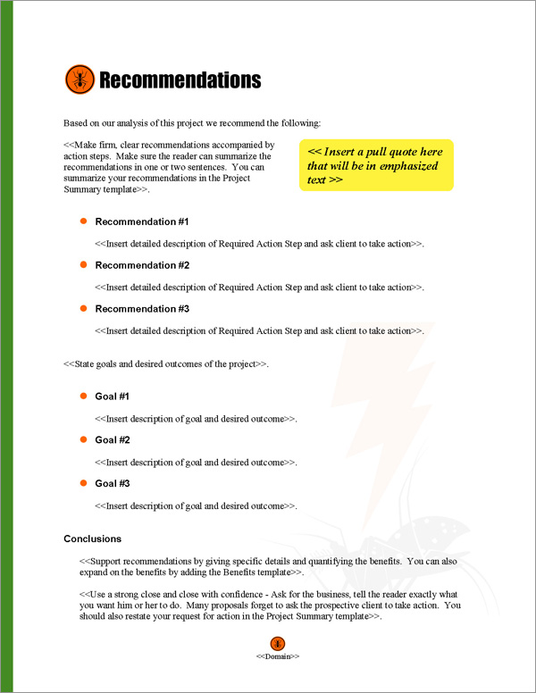 Proposal Pack Pest Control #2 Recommendations Page
