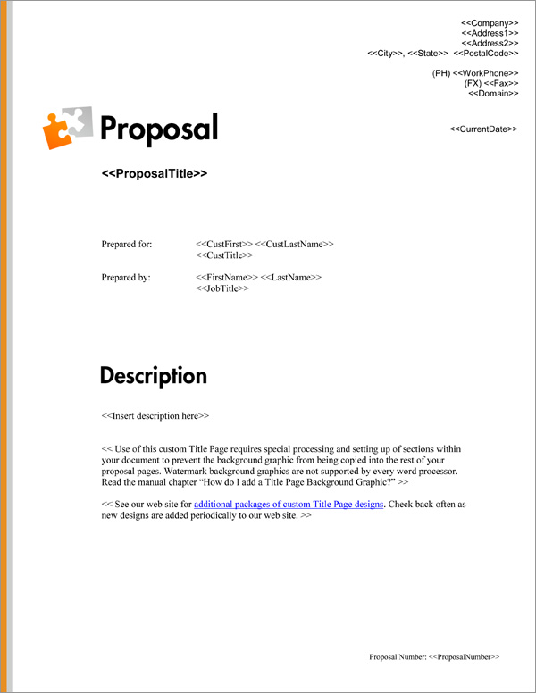 Proposal Pack Minimalist #7 Title Page