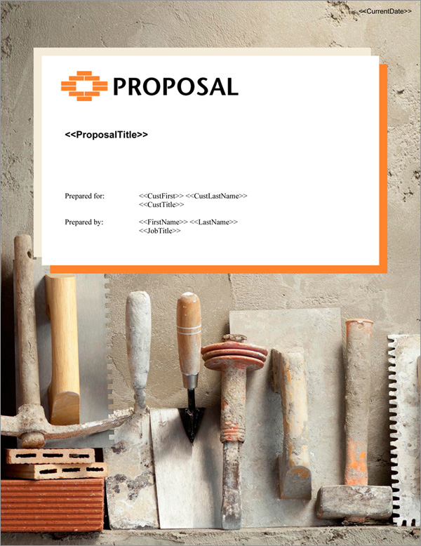 Proposal Pack Construction #8 Title Page