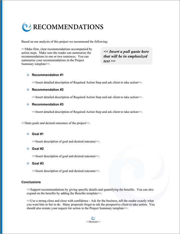 Proposal Pack Elegant #5 Recommendations Page