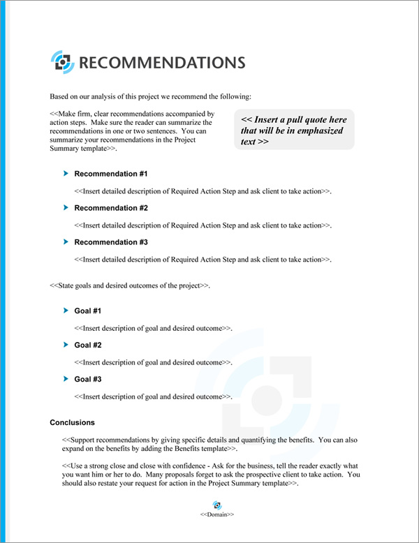 Proposal Pack Multimedia #5 Recommendations Page