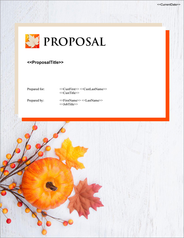 Proposal Pack Seasonal #4 Title Page