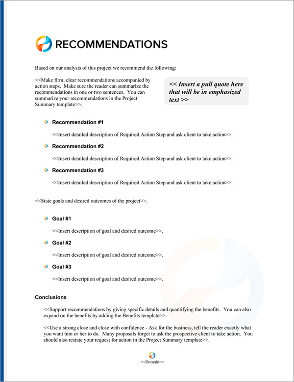 Proposal Pack Elegant #6 Recommendations Page