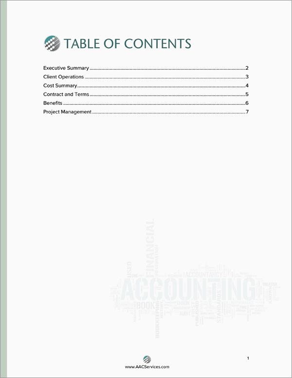 Proposal Pack Accounting #1 Body Page