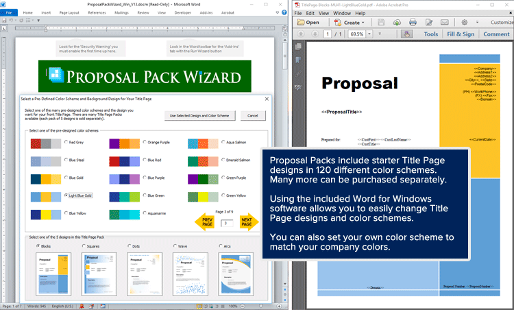 Proposal Pack Wizard - Title Page Designs