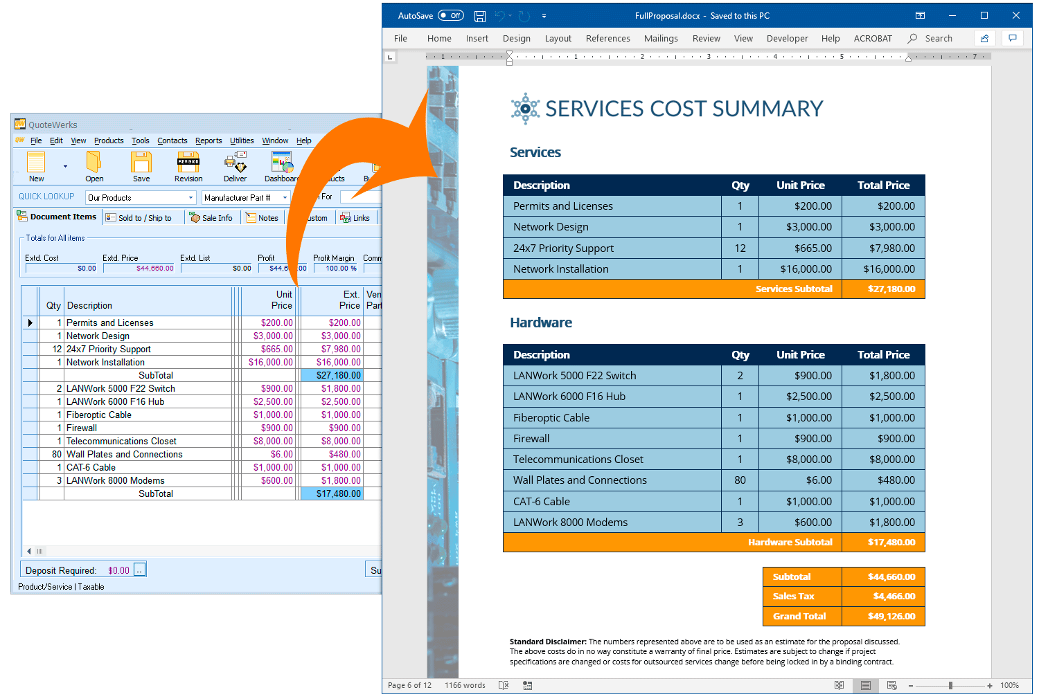 Adding QuoteWerks quotes with Proposal Pack Wizard and a Proposal Pack